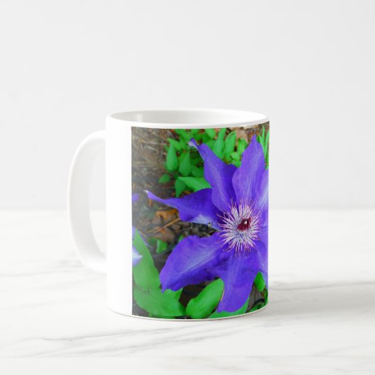 Paarse Clematis Flower Koffiemok (Voorkant links)