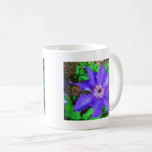 Paarse Clematis Flower Koffiemok (Voorkant rechts)