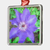 Paarse Clematis Flower Metalen Ornament (Links)