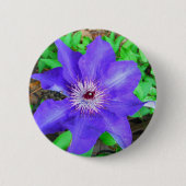 Paarse Clematis Flower Ronde Button 5,7 Cm (Voorkant)