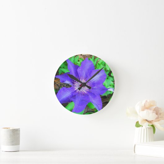 Paarse Clematis Flower Ronde Klok (Huis)