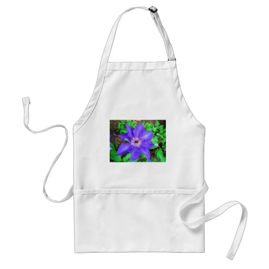 Paarse Clematis Flower Standaard Schort (Voorkant)