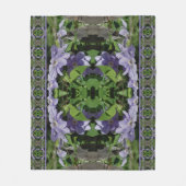 Paarse Clematis Flowers Mirror Abstract Fleece Deken (Voorkant)