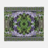 Paarse Clematis Flowers Mirror Abstract Fleece Deken (Voorkant (Horizontaal))