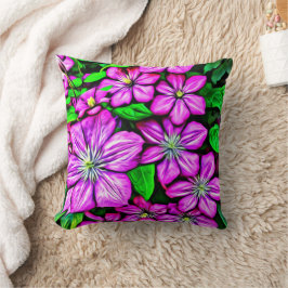 Paarse Clematis gooit kussen