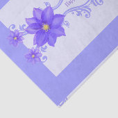 Paarse Clematis Happy Occasion Geschenkpapier Tissuepapier (Detail)