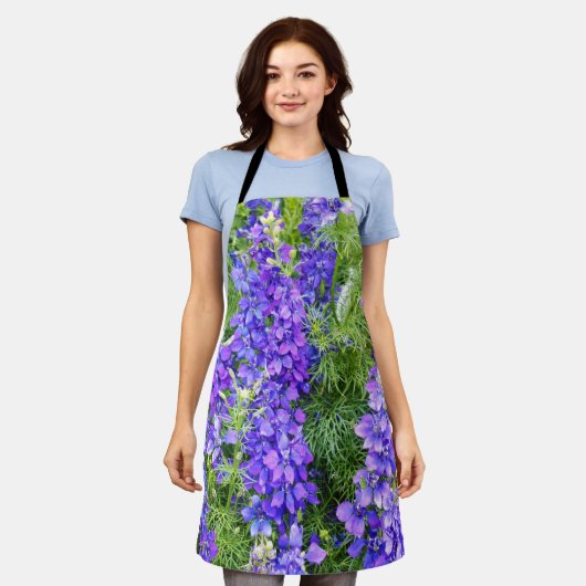 Paarse Clematis in bloei, full print Schort (Gedragen)