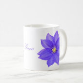 Paarse Clematis Koffiekop Mok (Voorkant rechts)