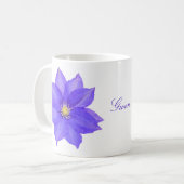 Paarse Clematis Koffiekop Mok (Voorkant links)