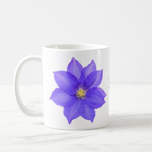Paarse Clematis Koffiekop Mok (Links)