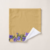 Paarse "Clematis" met het afvuren op de Perzikacht Bad Handdoek (Wasdoekje)