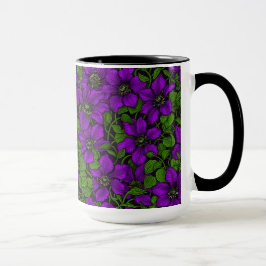 Paarse Clematis Mok (Rechts)