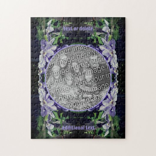 Paarse clematis op hek Lijst Voeg je foto toe Legpuzzel (Verticaal)