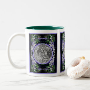 Paarse clematis op hek Lijst Voeg je foto toe Tweekleurige Koffiemok