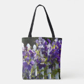 Paarse Clematis op witte flora Tote Bag (Achterkant)