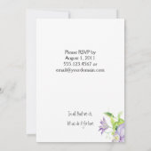 Paarse Clematis Post Wedding Reception nodigt uit Kaart (Achterkant)