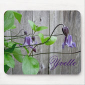 Paarse Clematis Roguchi persoonlijke Mousepad Muismat (Voorkant)