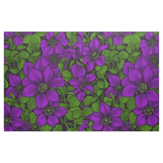 Paarse Clematis Stof (Fat Quarter)