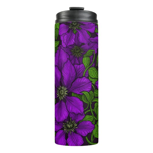 Paarse Clematis Thermosbeker (Voorkant)