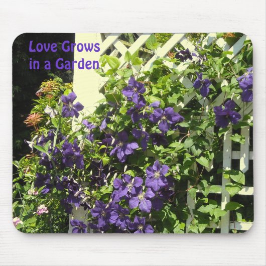 Paarse Clematis Tuin Spreuk Muismat (Voorkant)