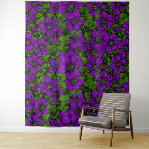 Paarse Clematis Wandkleed