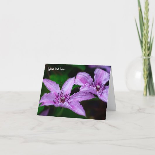 Paarse Clematis-Wenskaart Kaart (Voorkant)