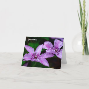Paarse Clematis-Wenskaart Kaart