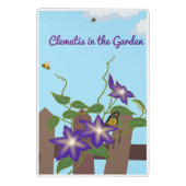 Paarse Clematis wijnstok in de tuin Mini Klembord (Achterkant)