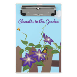 Paarse Clematis wijnstok in de tuin Mini Klembord