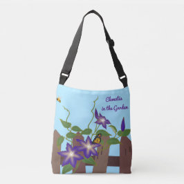 Paarse Clematis Wingerd in de Tuin  Crossbody Tas