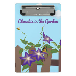 Paarse Clematis Wingerd in de Tuin Mini Klembord