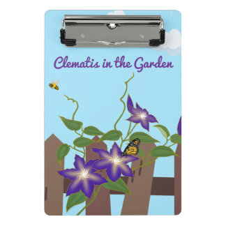 Paarse Clematis Wingerd in de Tuin  Mini Klembord