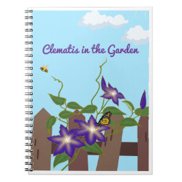 Paarse Clematis Wingerd in de Tuin  Notitieboek