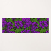 Paarse Clematis Yogamat (Voorkant (horizontaal))