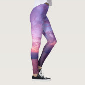 Paarse Clouds California Coastal Sunset Foto Leggings (Rechts)
