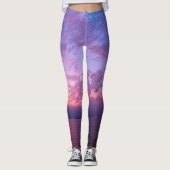 Paarse Clouds California Coastal Sunset Foto Leggings (Voorkant)