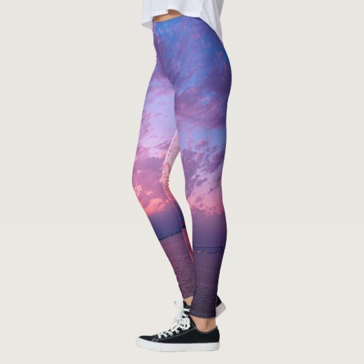 Paarse Clouds California Coastal Sunset Foto Leggings (Links)