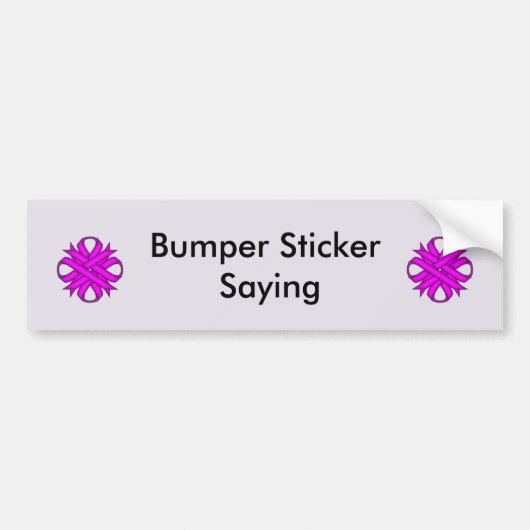 Paarse Clover Ribbon door Kenneth Yoncich Bumpersticker (Voorkant)