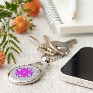 Paarse Clover Ribbon door Kenneth Yoncich Sleutelhanger