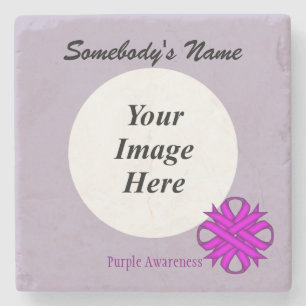 Paarse Clover Ribbon door Kenneth Yoncich Stenen Onderzetter