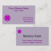 Paarse Clover Ribbon door Kenneth Yoncich Visitekaartje (Voorkant / Achterkant)