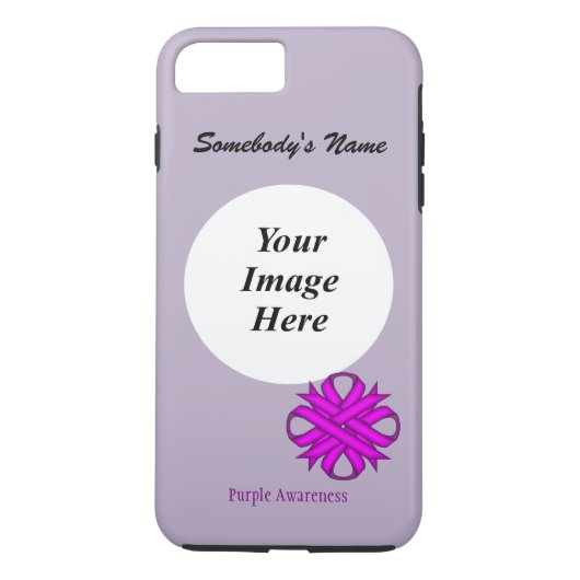 Paarse Clover Ribbon Tmpl van Kenneth Yoncich Case-Mate iPhone Case (Achterkant)