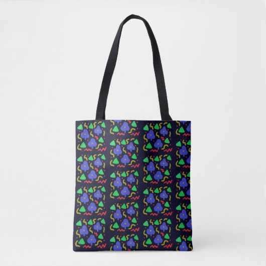 Paarse Clubs en Squigggles Patroon Tote Bag (Voorkant)