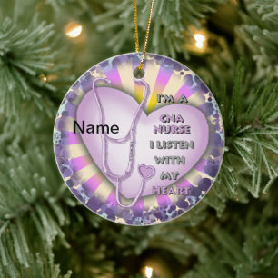 Paarse CNA Nurse Ornament