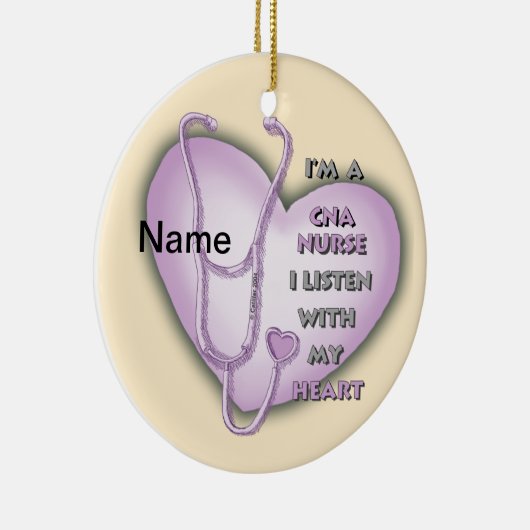 Paarse CNA-verpleegster Keramisch Ornament (Rechts)