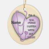 Paarse CNA-verpleegster Keramisch Ornament (Links)