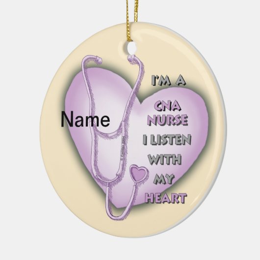 Paarse CNA-verpleegster Keramisch Ornament (Links)