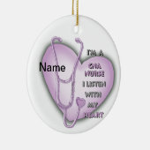 Paarse CNA-verpleegster Keramisch Ornament (Rechts)