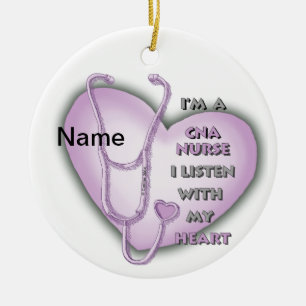 Paarse CNA-verpleegster Keramisch Ornament