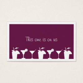 Paarse cocktail Corporate Event drink ticket Visitekaartje